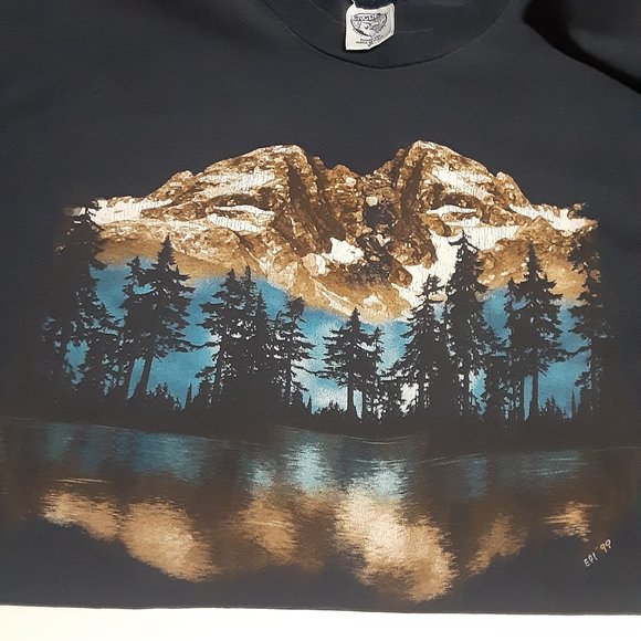Vintage Eagle Mountain Scene 1999 Made in USA Short Sleeve T Shirt in Size XXL - Picture 2 of 5